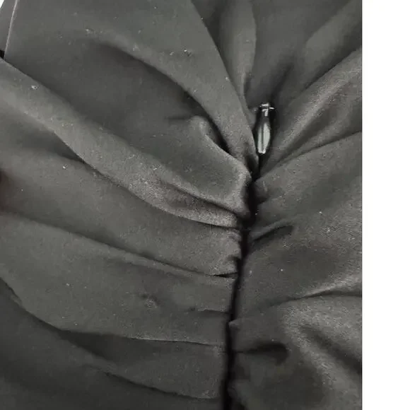 The Sei 100% silk one shoulder high slit evening formal dress black size 2 - Picture 9 of 10